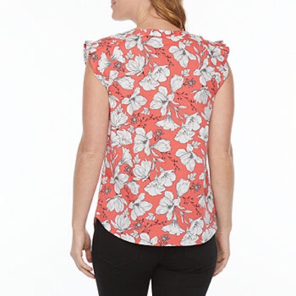 NWOT Liz Claiborne Womens Split Crew Neck Short Sleeve Blouse - Picture 3 of 6